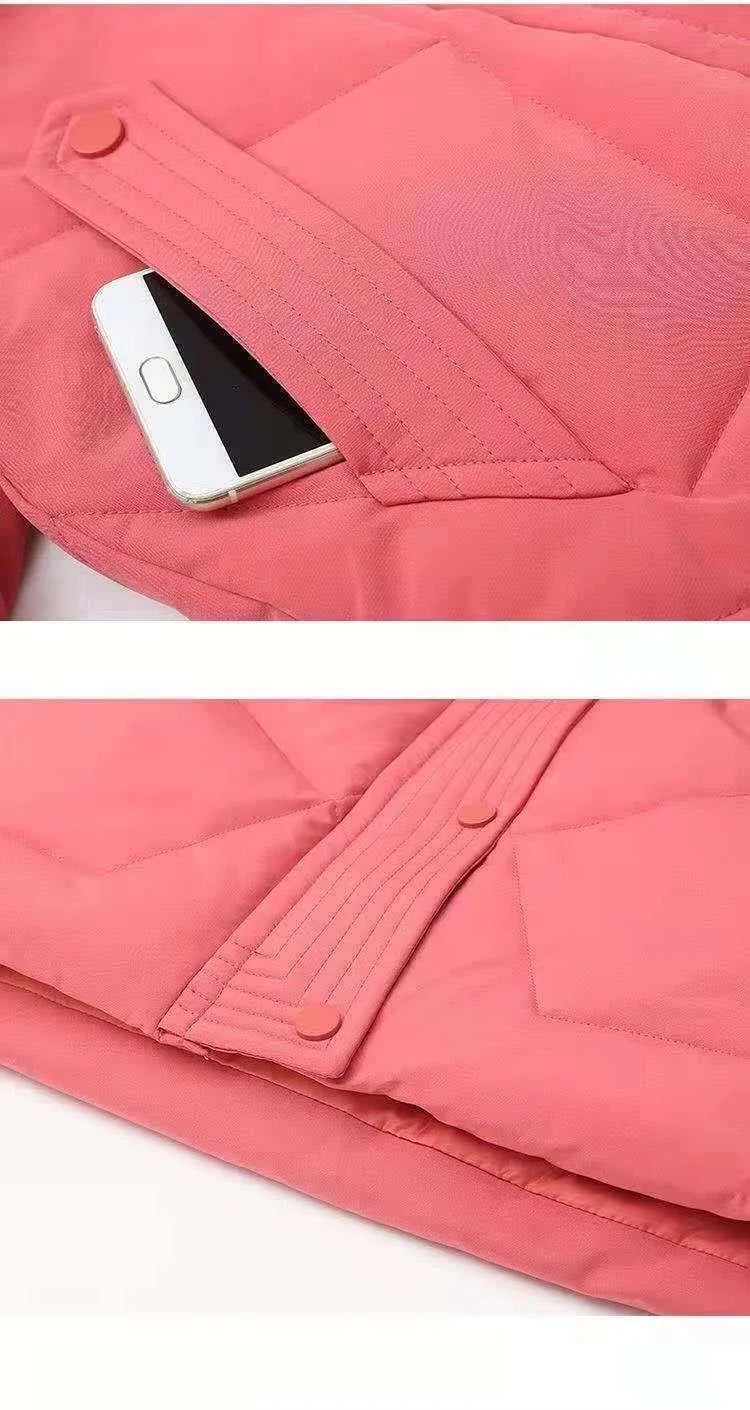 Winter Warm Jackets for Girls Two Colors Faux Fur Hooded Coat Kids White Duck Down Parkas Children Cotton Long Outwear