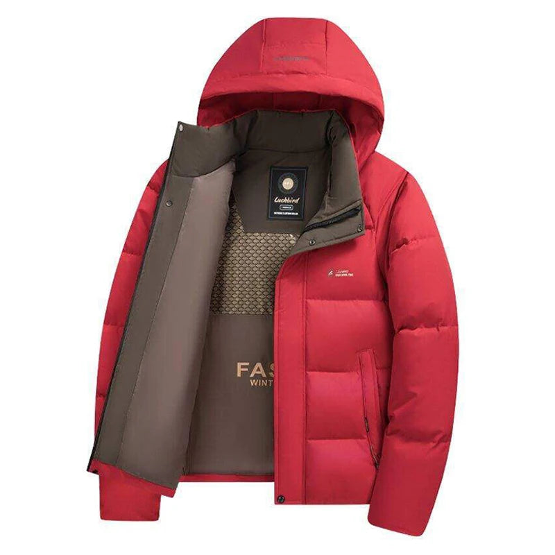 2025 Winter New Men's Graphene Thickened Warm Fashion Casual Hooded Cotton Jacket