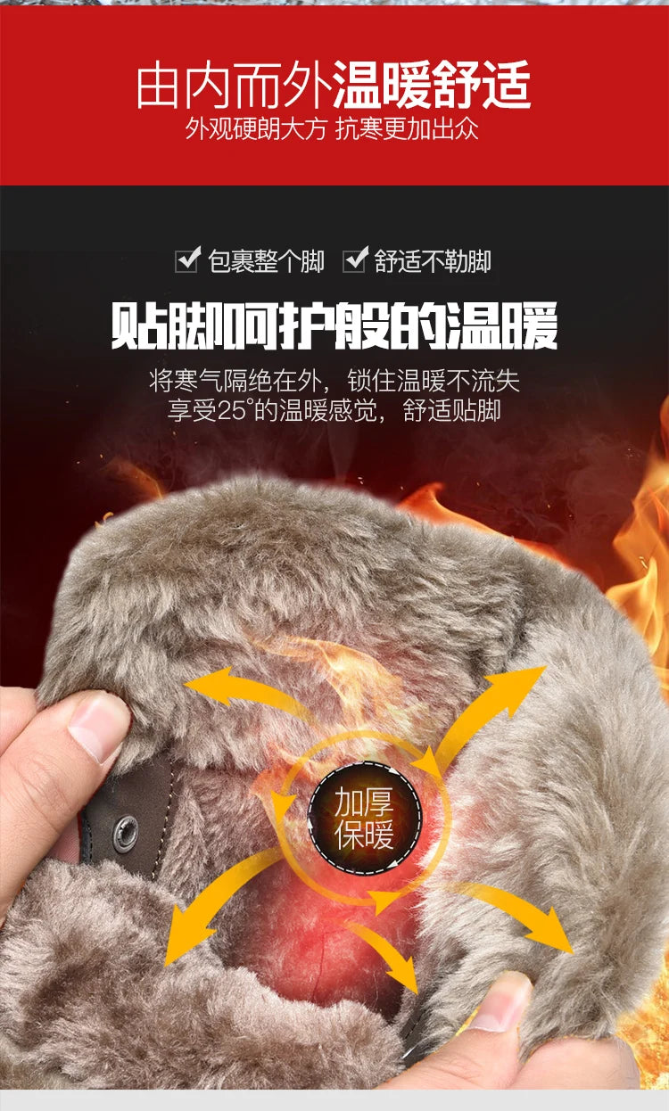 Men's Winter Boots 2025 Warm Waterproof Non-Slip Plush Sneakers Shoes Male Winter Tenis Boots Comfortable Slip-On Plush Lined