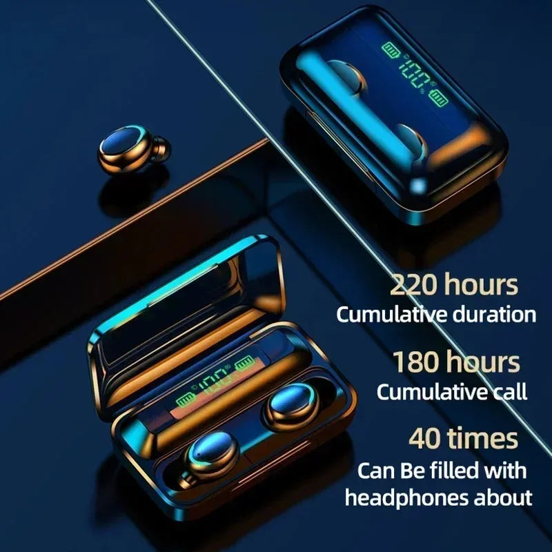 TWS F9-5 Earphone Bluetooth 5.0 Wireless Headphones Hifi Stereo Sports Waterproof Earbuds Headset Hearing Aids With Mic Handfree