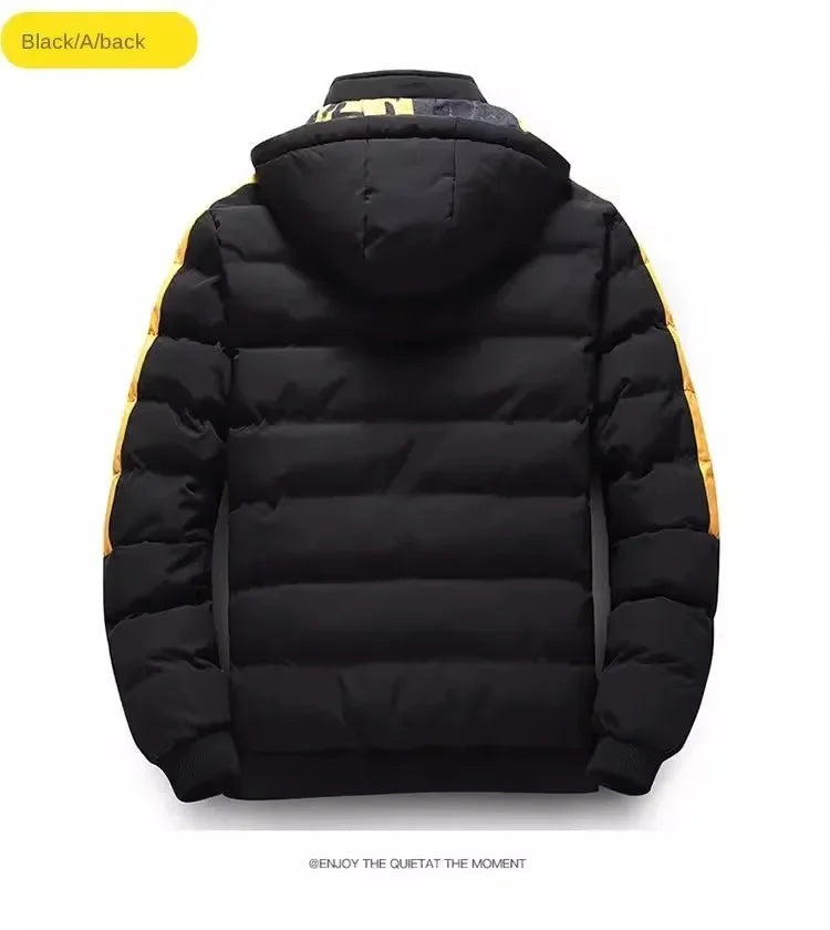 Men Autumn Winter Cotton Jacket Warm Comfortable Padded Thickened Down Jacket 2025 New Double-Sided Clothes Removable Cap M-6XL