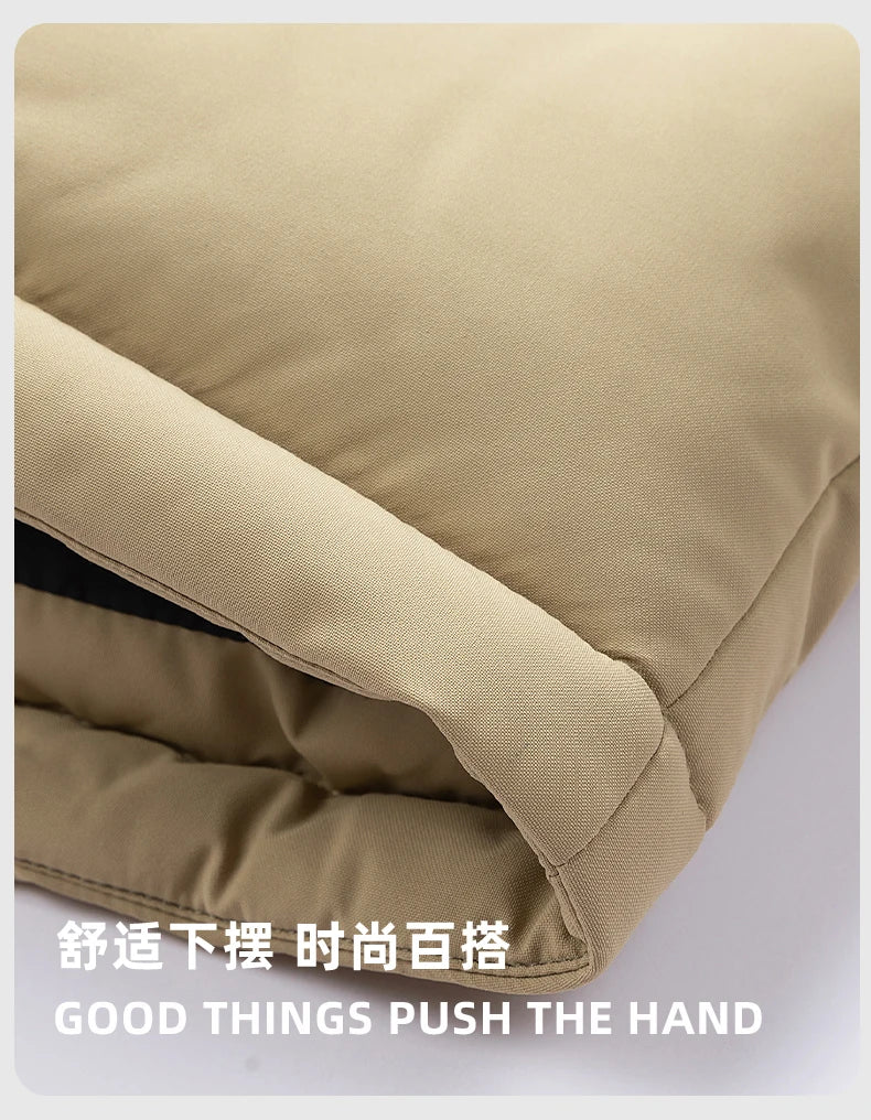 Winter Parka Jacket Men Removable Hood Thicken Keep Warm Cold Weather Windproof Coats Patchwork Cotton Padded Puffer Jacket