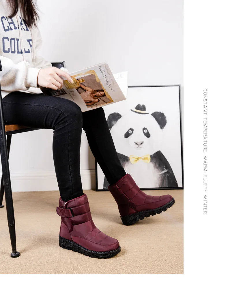 Boots Women Non Slip Waterproof Winter Snow Boots Platform Shoes for Women Warm Ankle Boots Cotton Padded Shoes Botas De Mujer