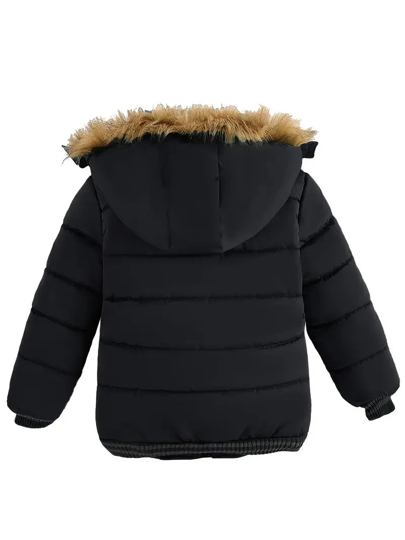 Winter Autumn Boys Girls Thick Jackets Kids Padded Fleece Warm Coats Children Hooded Cotton Outerwear Kids Snowsuit Clothes