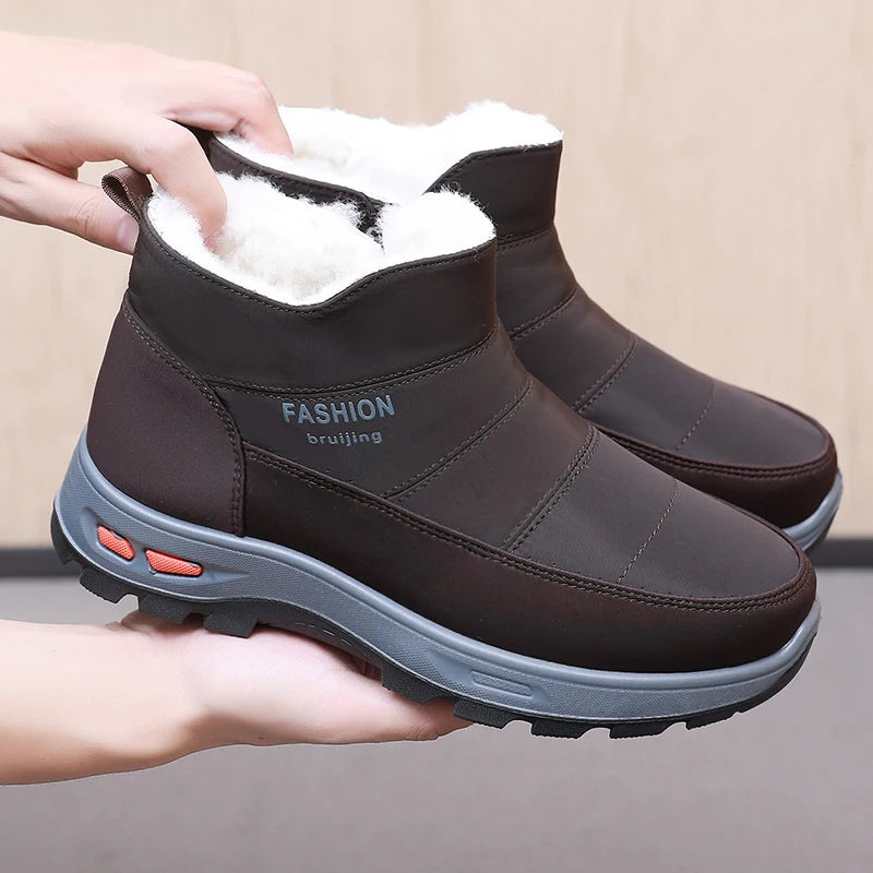 2025 Winter Men's New Thickened Cotton Shoes with Fleece Durable and Skid-resistant Warm and Comfortable Free Men's Shoes