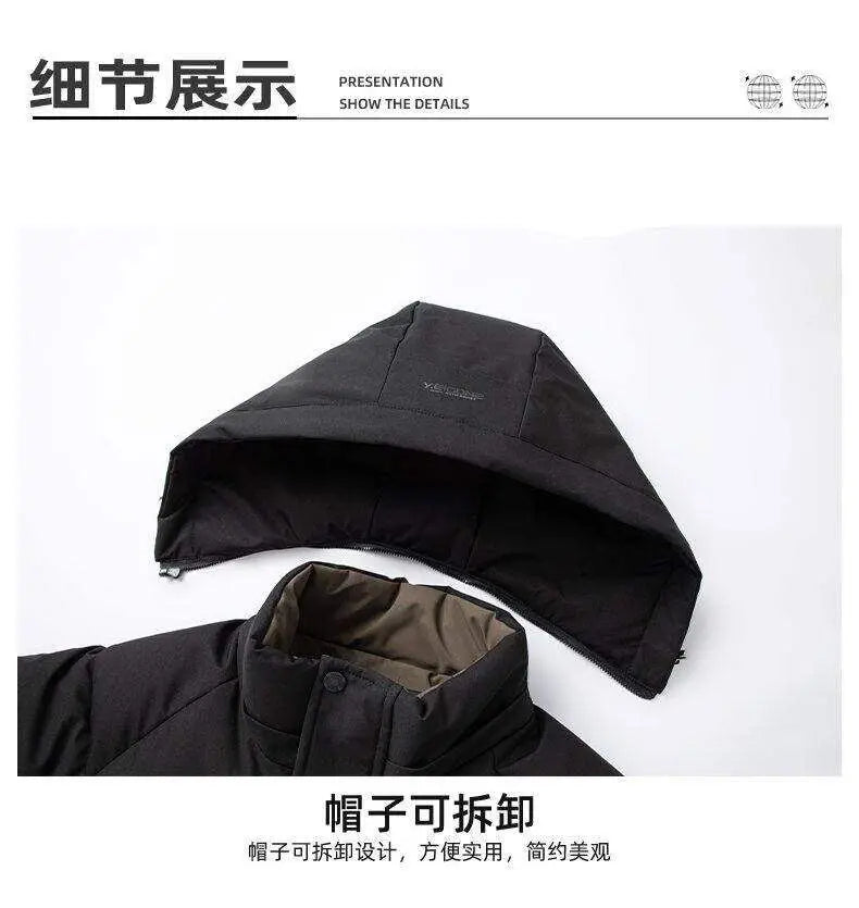 2025 Winter New Men's Graphene Thickened Warm Fashion Casual Hooded Cotton Jacket
