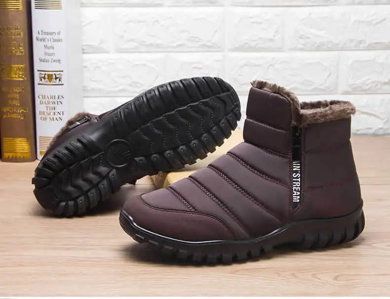 Winter shoes Men's sneakers Warm Cotton Zipper Snow Ankle Boots, Autumncasual shoes  Waterproof Snow Boots free shiping shoe