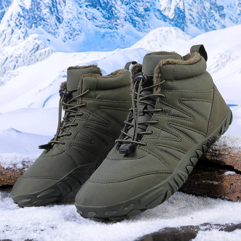 New Outdoor Sports Cotton Shoes With Plush Insulation Boots, Wear-Resistant And Non Slip Snow Boots, Winter Thick Couple Shoes
