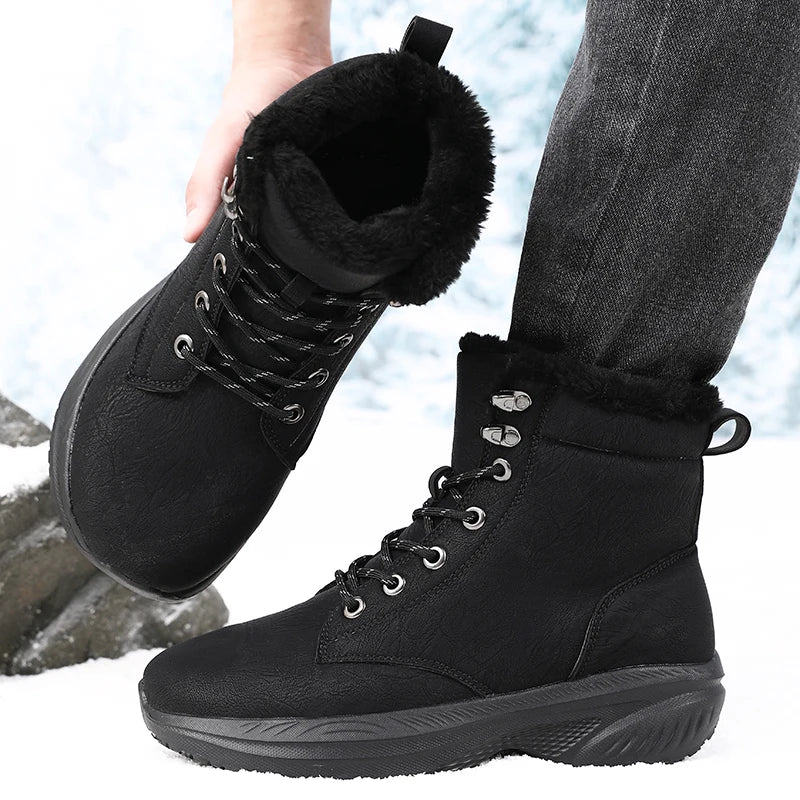 Winter Snow Barefoot Boots for Men Keep Warm Waterproof Winter Shoes Latest 2025 Fashion Design Non Slip Platform Snow Boots Men