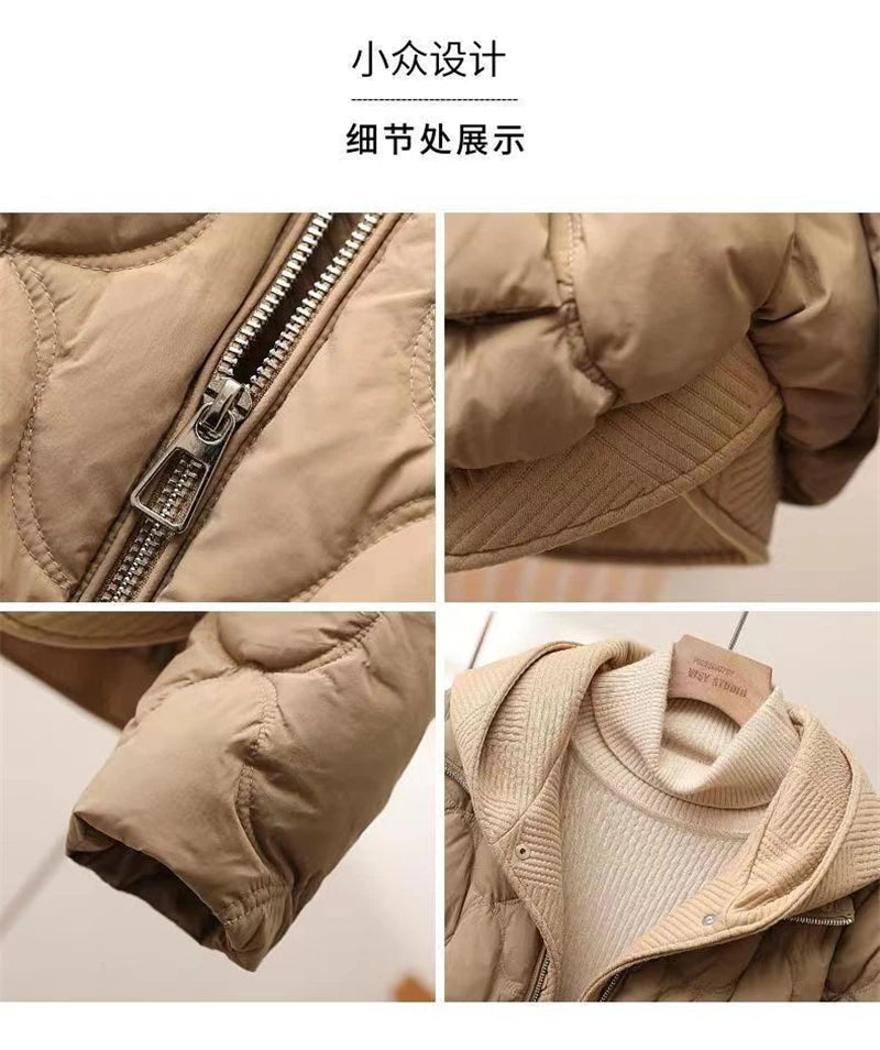 2025 Fashion Coats Korean Style Loose Cropped Coat Women Jacket Women Parkas Warm Puffer Jackets Casual Coat New Winter Clothes