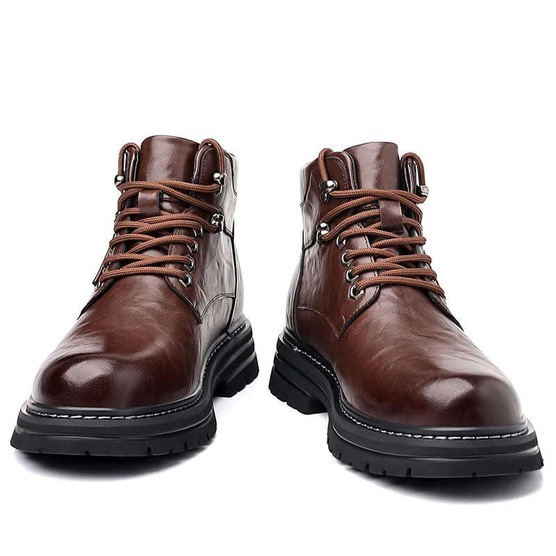 Winter Hot Selling Men's High Top Shoes Thick Soled Wear-resistant Workwear Shoes Trendy Outdoor Men's Motorcycle Boots Handsome