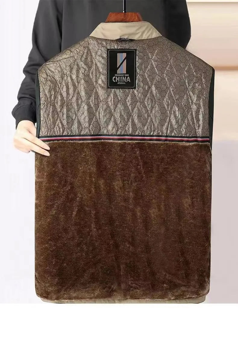 Winter New Fashionable Solid Color Plus Velvet Thick Warm Windproof Jacket for Men's Casual Loose Sports Large Size Jacket L-4XL