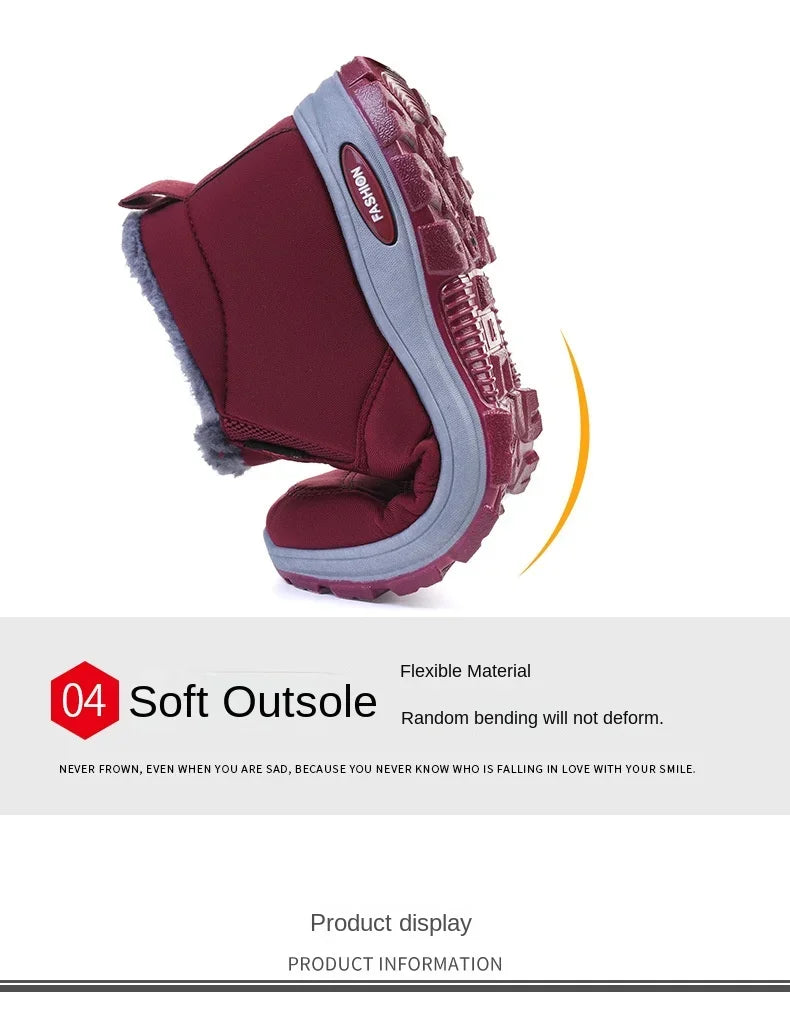 Winter 2025 new men's and women's cotton shoes with thick velvet and warm snow boots windproof couple's short boots anti slip