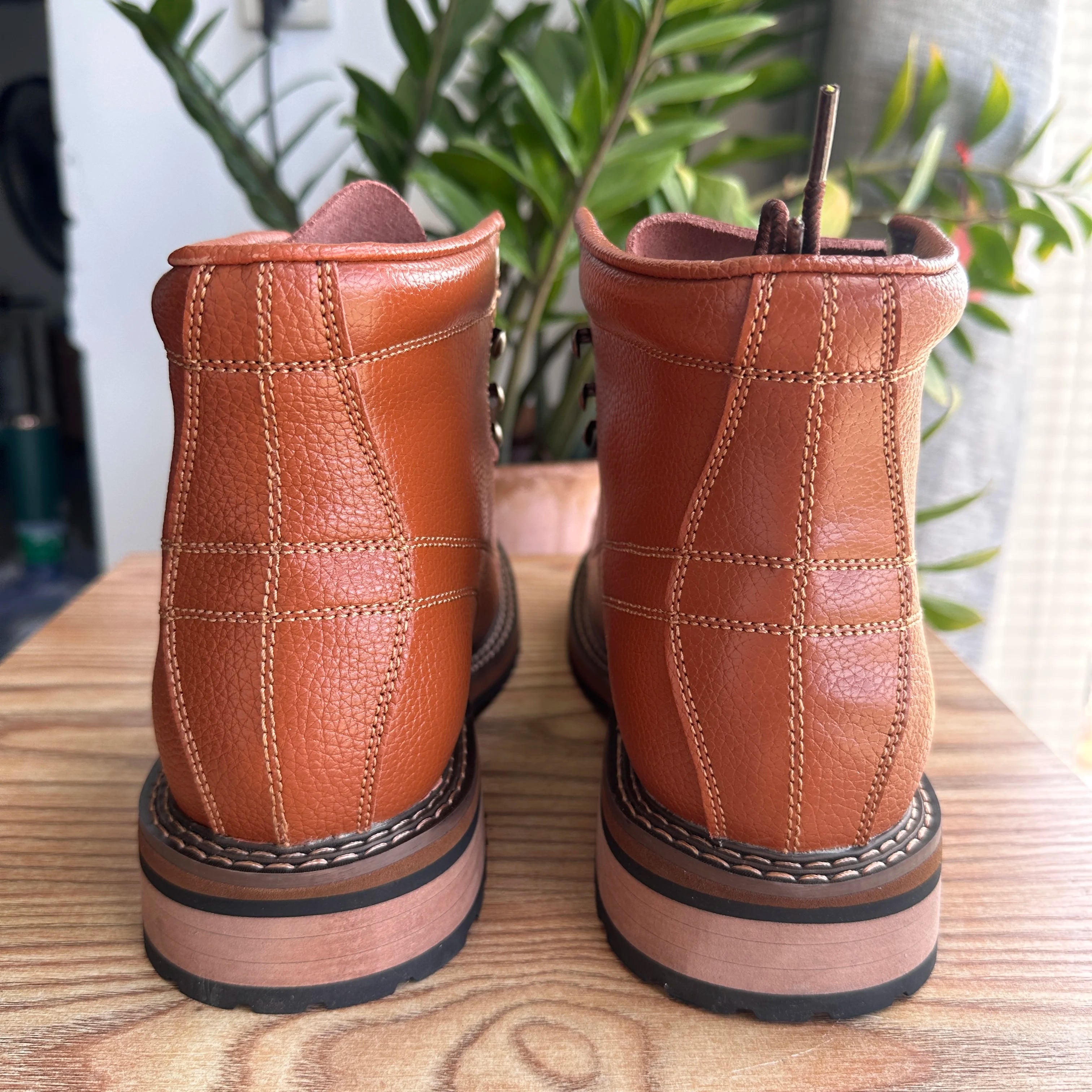 Men Leather Boots Vintage Work High Top Men's Shoes British Style Men's Leather Boots Spring Non Slip Lace Up Platform Shoes Man