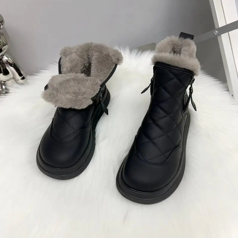 Snow Boots Women's Winter New Cotton Shoes with Wool Thick Waterproof Non-slip Warm Ankle Boots Botas De Invierno Para Mujer