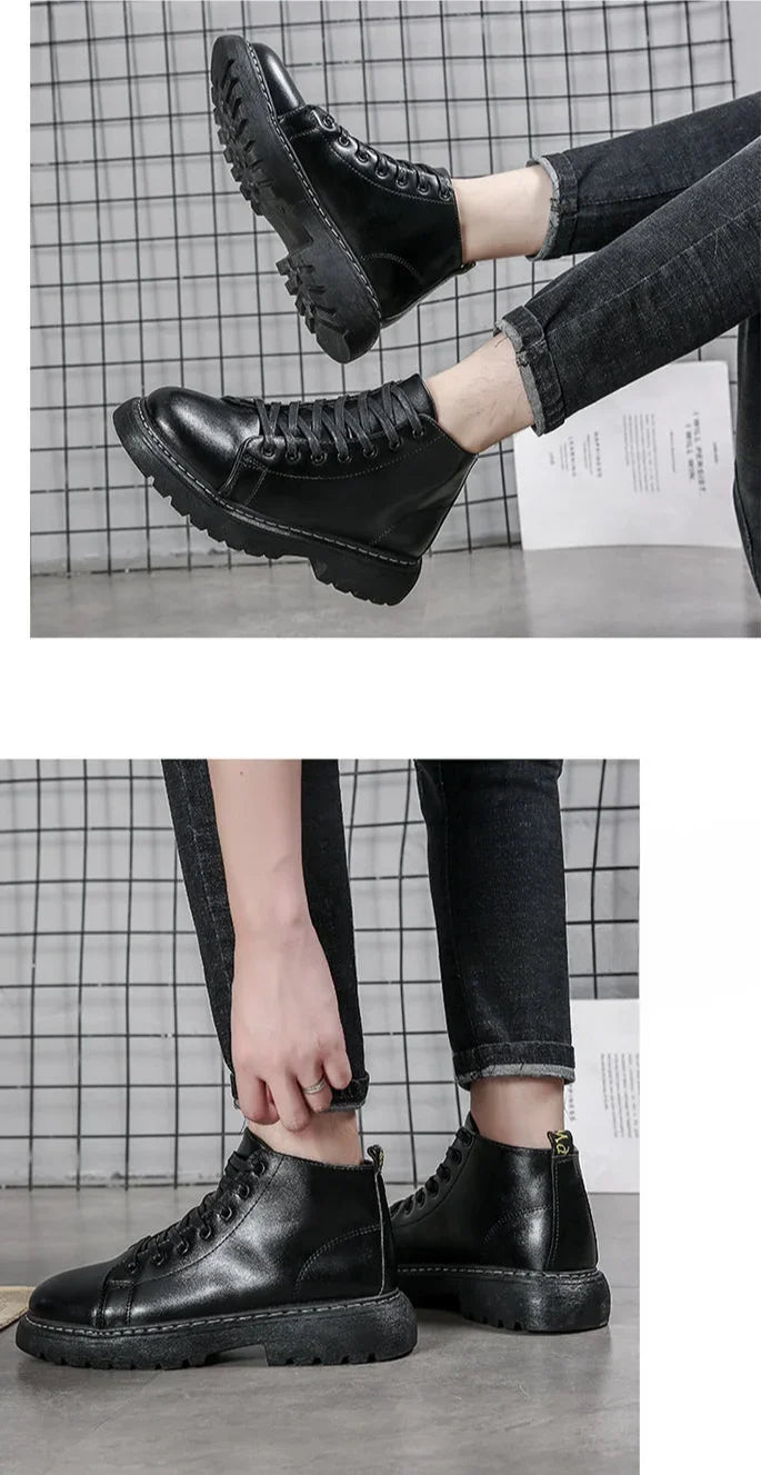 Winter Black Man Shoes Warm Boots for Men Short Barrel Booties Ankle Casual Comfortable Offers Trendy 2025 Cheap Fashion Sale