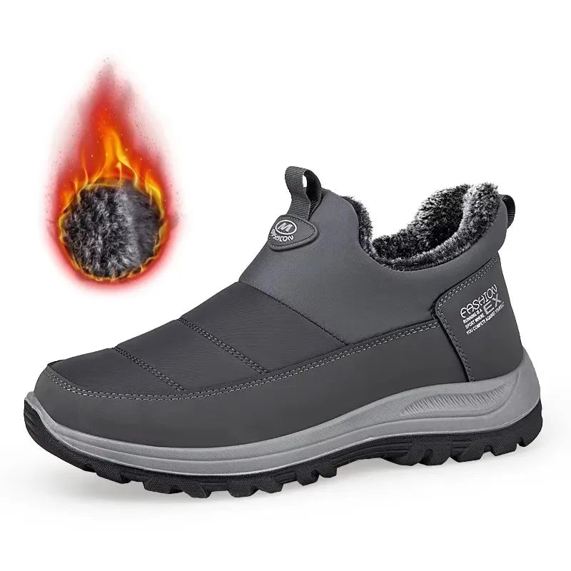 Men Boots Waterproof Winter Lightweight Snow Boots Thick Warm Fur Men Shoes Plus Size Unisex Ankle Boots Slip On Casual Shoes