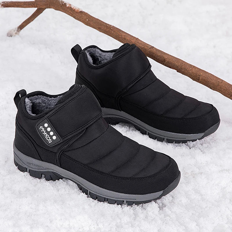 High Quality Men's Boots Warm Plush Men's Snow Boots Anti-Slip Winter Ankle Boots Outdoor Winter Shoes Men's Warm Sneakers Botas