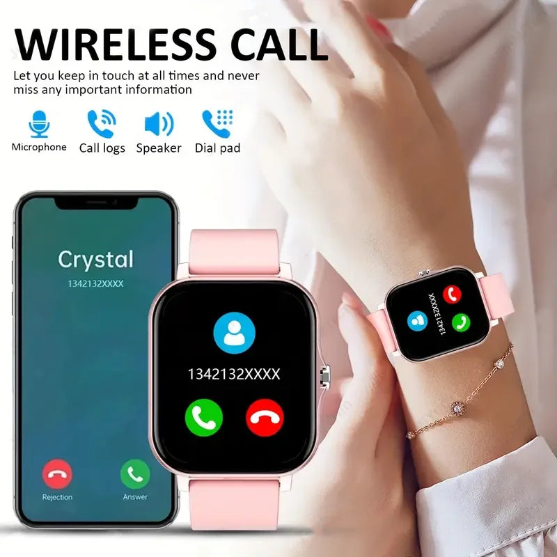 Montre connectée Bluetooth parlante avec moniteur d'oxygène dans le sang et de pression artérielle, pour femmes et hommes, cadeau de vacances 