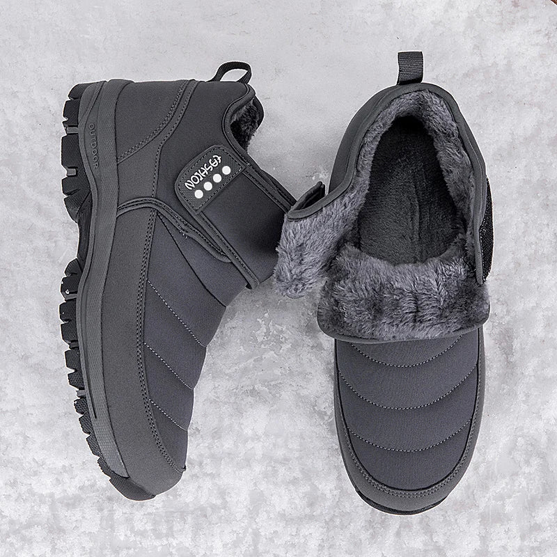 High Quality Men's Boots Warm Plush Men's Snow Boots Anti-Slip Winter Ankle Boots Outdoor Winter Shoes Men's Warm Sneakers Botas