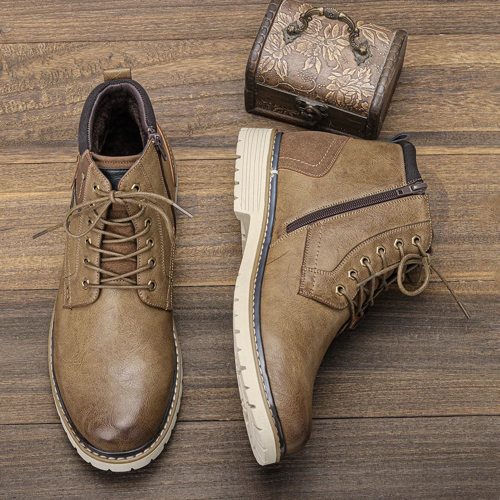 Men's Boots Retro Brushed Ankle Boots Men's Shoes Large Autumn and Winter Men's Boots Walking Shoes Women 2023 Shoes for Men