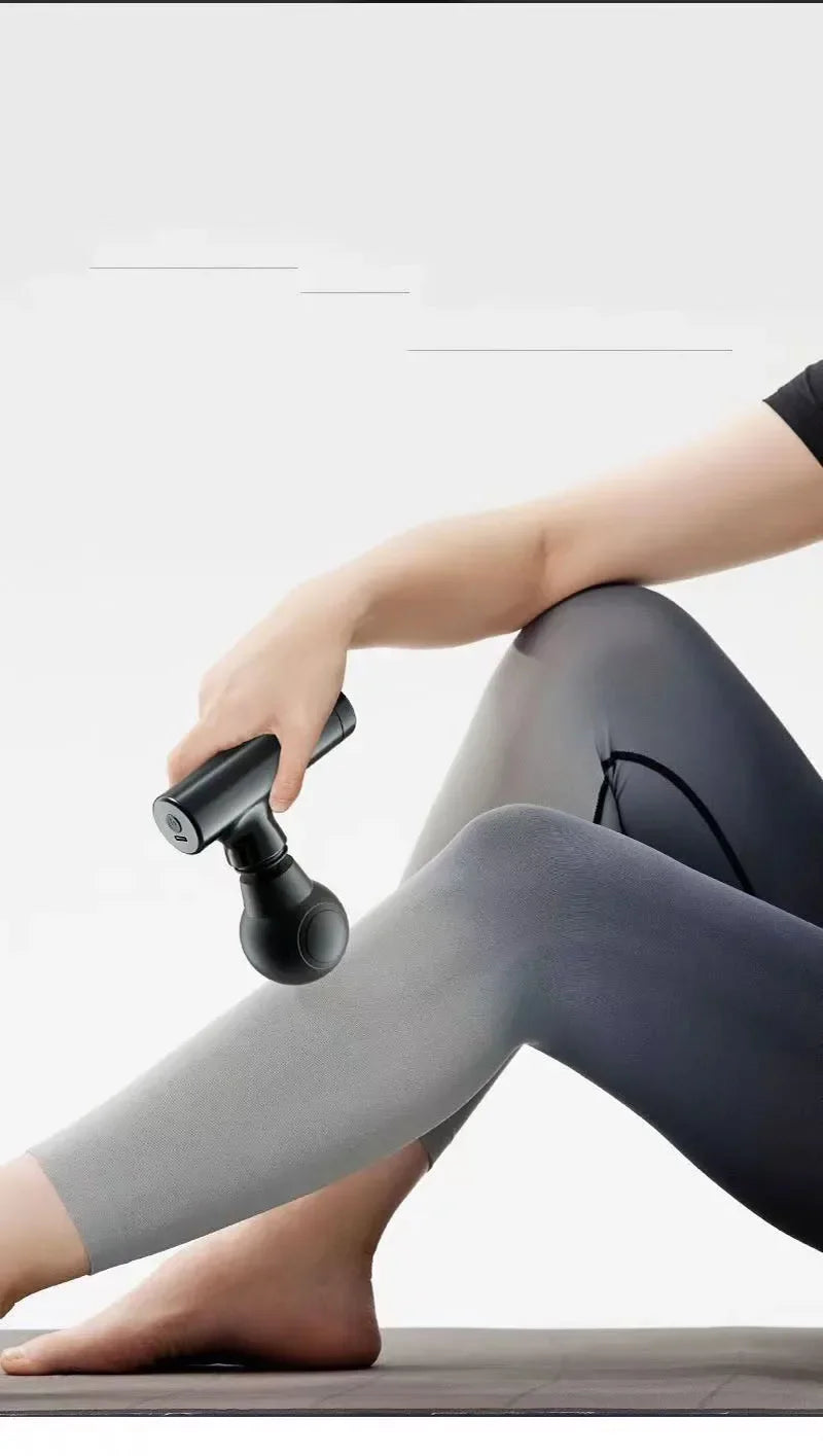 Mini Massage Massage LCD Screen 6 Heads Gun Muscle Massager Portable Electric Fascia Gun for Neck Foot Body Fascia Gun