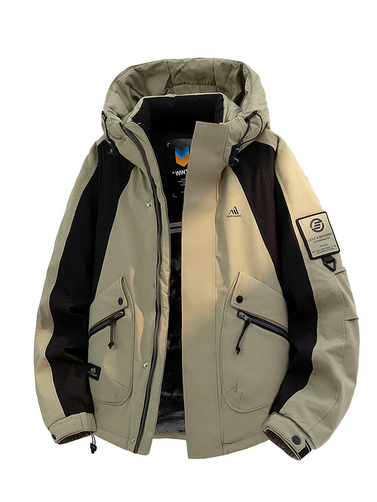 Winter Down Jacket - Outdoor Spliced Parka Outerwear