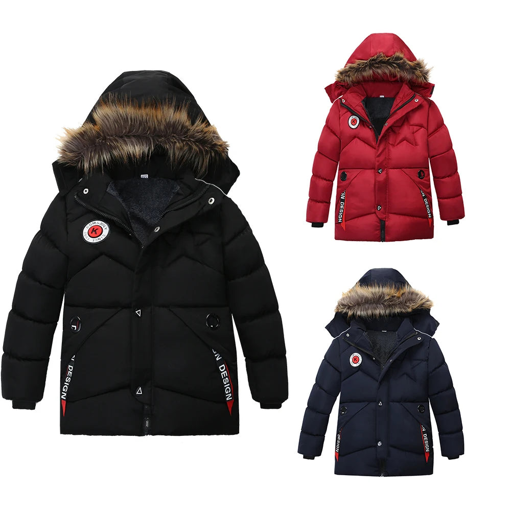 Winter Jacket Kids Boys Keep Warm Parka Windproof Snowproof Thermal Heavy Coat Fashion Outdoor Jacket CoolBoys Children Clothing