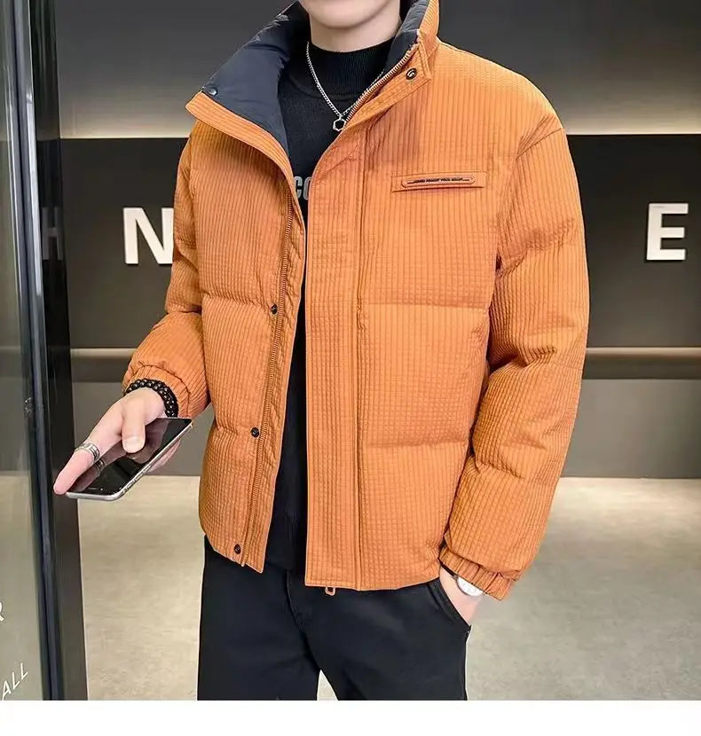 Winter New Shorts high-end White Duck Down Jacket Men Waterproof Casual Outdoor Portable Lightweight Plaid Male Padded Coats