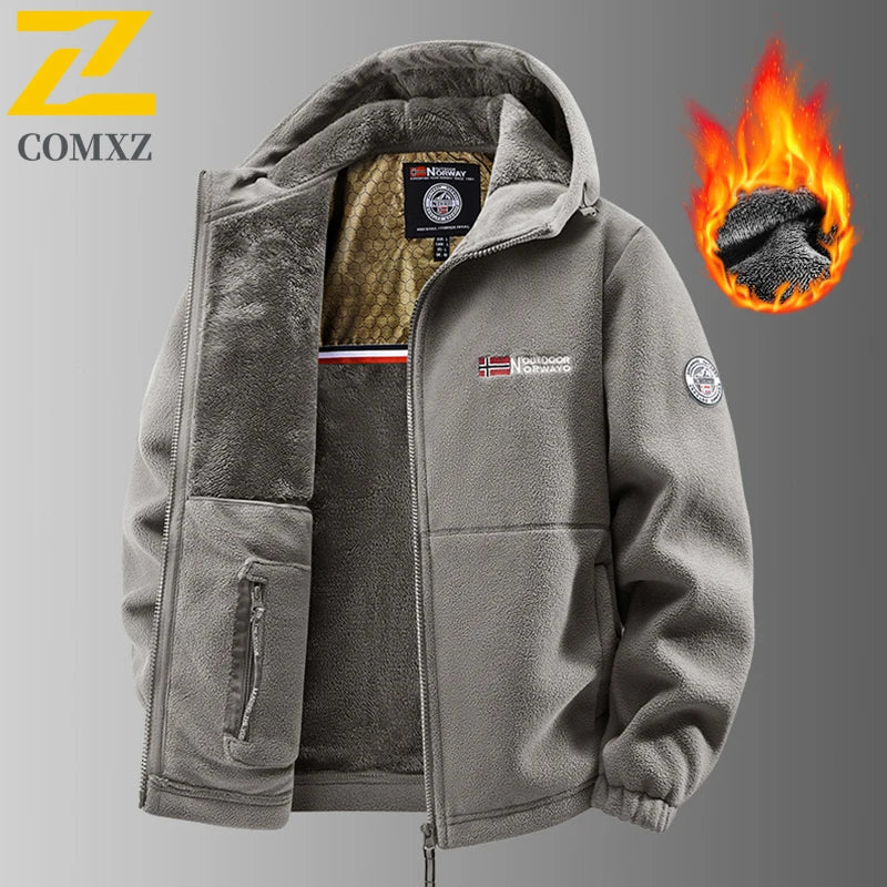 Winter Fleece Coat Fashion Trend Retro Sports Thick Warm Lamb Wool Jacket Men Casual Loose Comfortable High-Quality Work Jacket