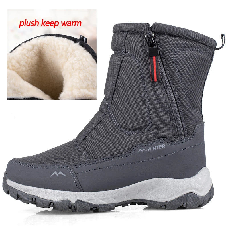 Men Boots 2025 Winter Shoes For Men Warm Snow Boots Mid-calf Men Warm Shoes Thick Plush Winter Boots For Men Women Cotton Shoes