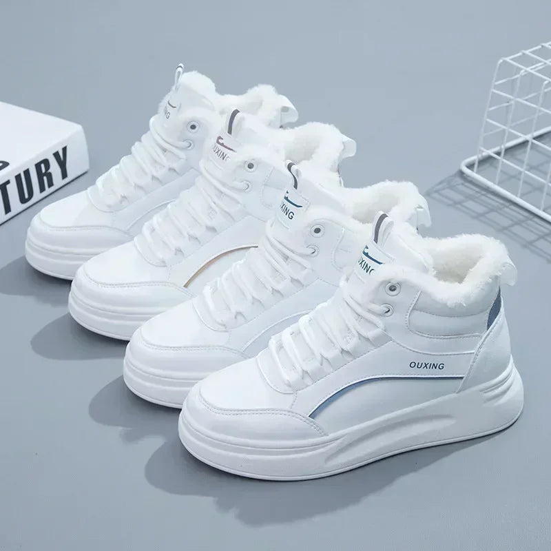 2025 Winter Cotton Shoes Ankle Boots Woolen Fleece Shoes Women's Anti-cold Warm Sneakers Women Women Thickened Warm Snow Boots