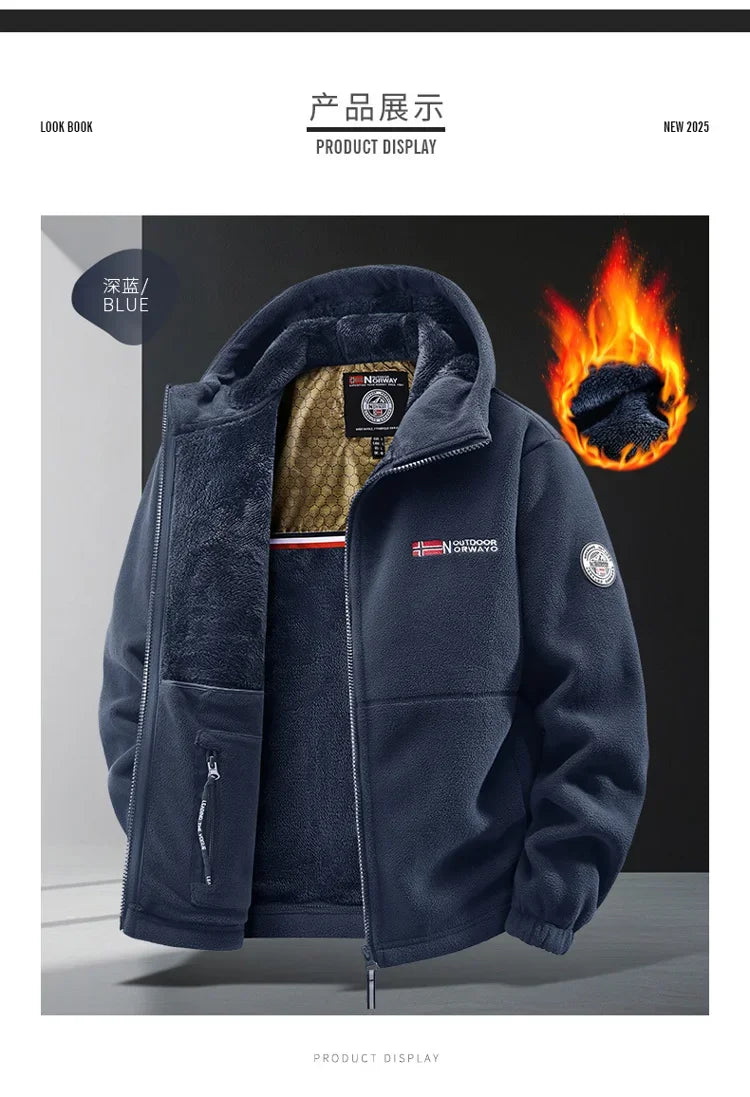 Winter Fleece Coat Fashion Trend Retro Sports Thick Warm Lamb Wool Jacket Men Casual Loose Comfortable High-Quality Work Jacket