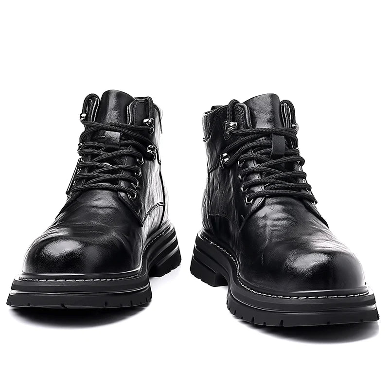 Winter Hot Selling Men's High Top Shoes Thick Soled Wear-resistant Workwear Shoes Trendy Outdoor Men's Motorcycle Boots Handsome
