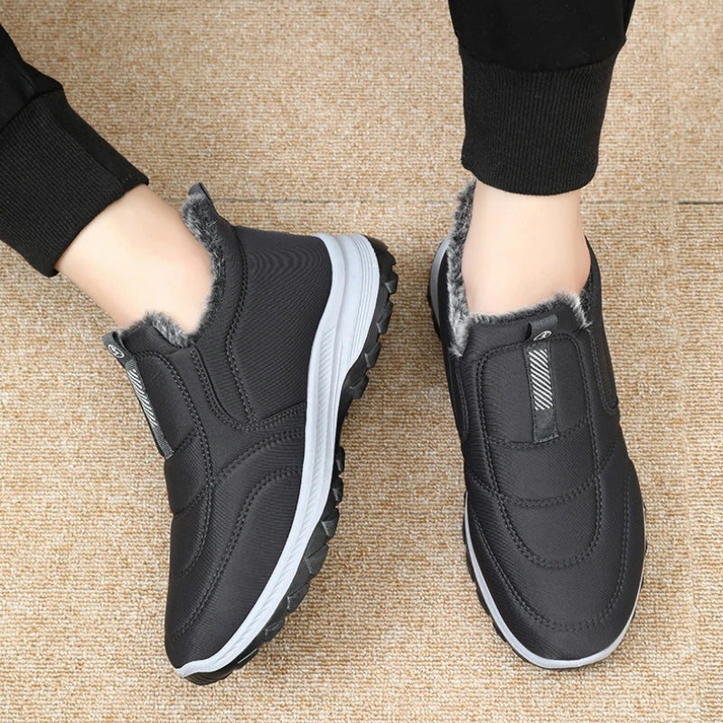 Winter Men Boots Outdoor Snow Boots Warm Lightweight Cotton Boot Non-slip Hiking Walking Shoes Fur Comfortable Women Ankle Boots