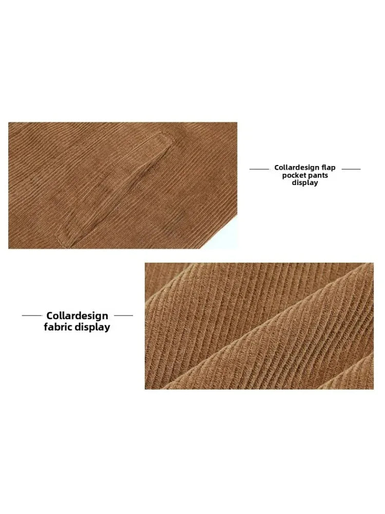 Male Cotton Jackets Padded Warm Loose Parka Coat Corduroy Short Jacket Man Solid Fur Collar Windbreaker Winter Men Fleece Jacket