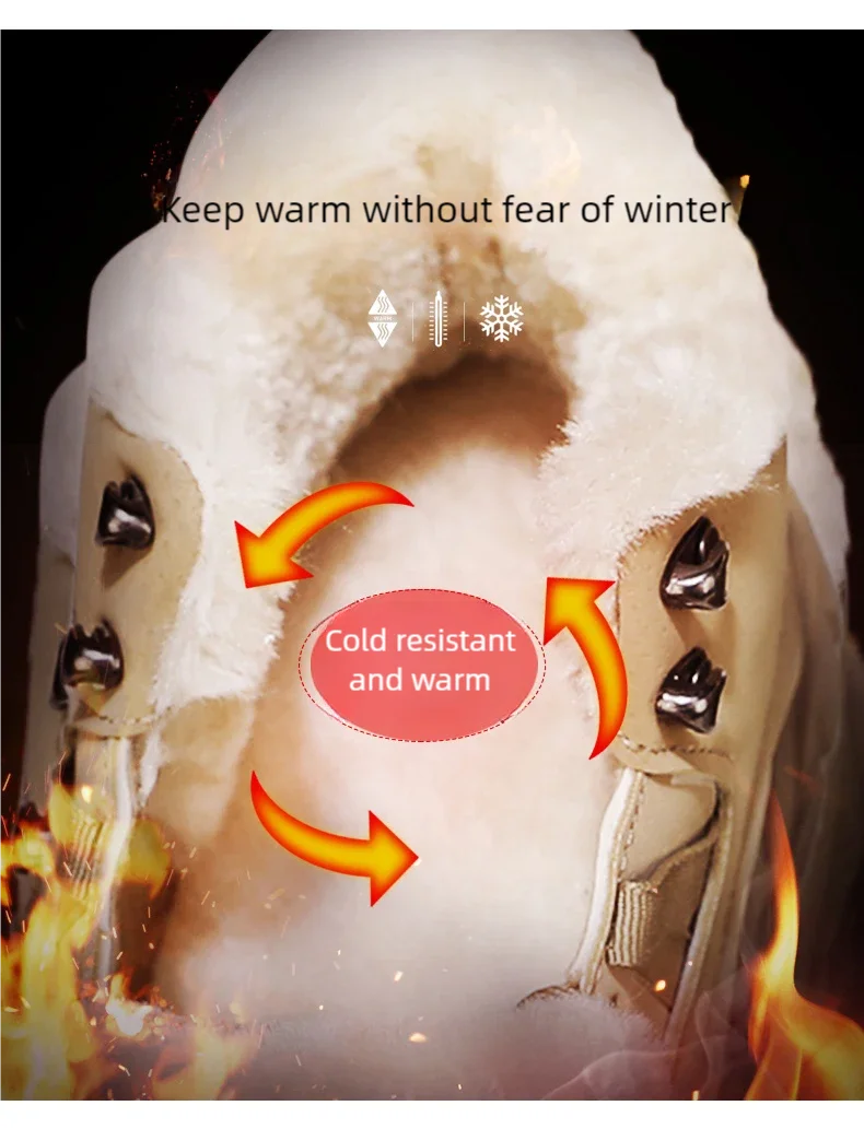 Men's boots winter new warm and velvet cotton boots non-slip comfortable casual boots fashion youth Joker outdoor high-top boots