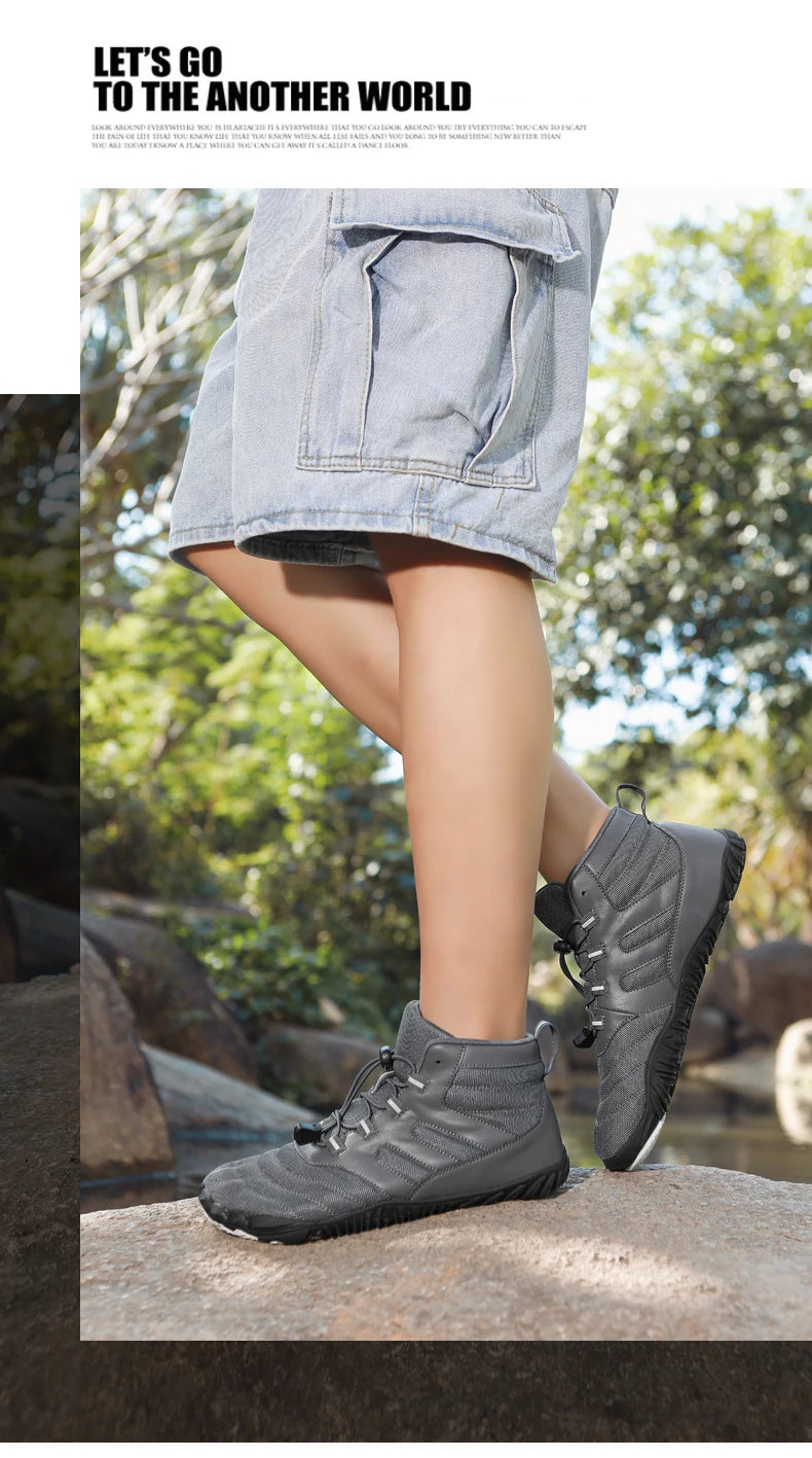 Winter Boots for Men Women Snow BareFoot Outdoor Non-slip Warm Fur Sneakers Ankle Boots waterproof mountaineering Hiking Shoes