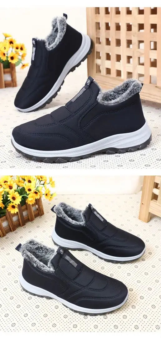 Winter Men's Snow Boots Non-slip Plush Fur Thick Cotton Shoes Male Sneakers Oudoor Hiking Warm Boots