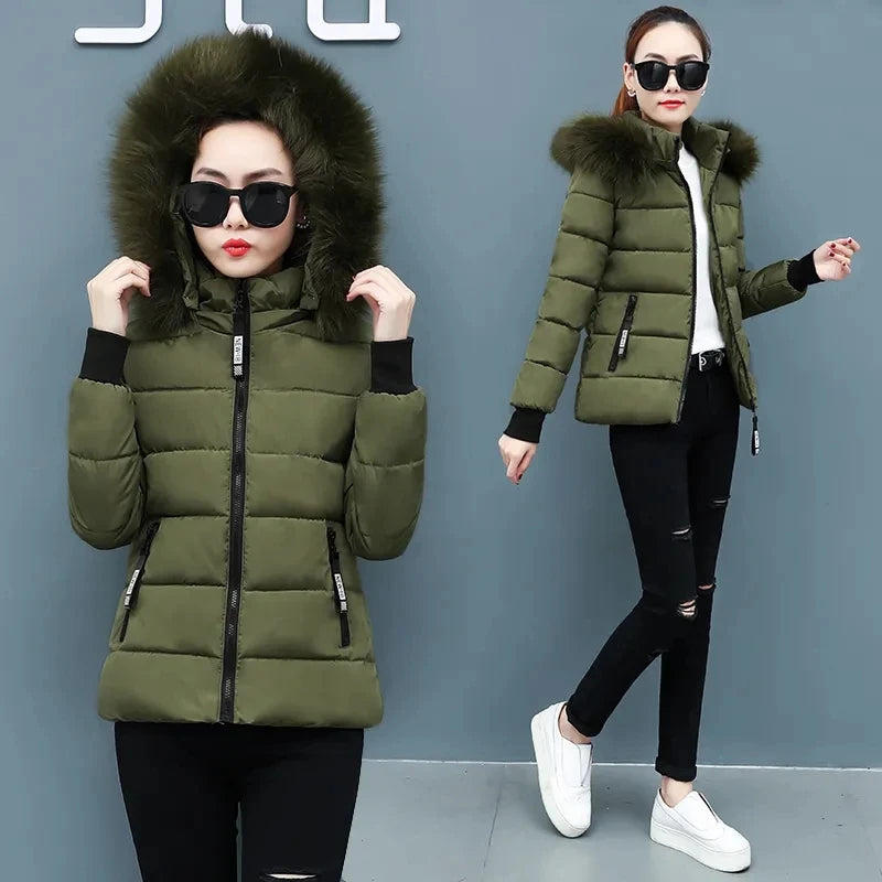 Women's Winter Parka Coat 2025 Korean Version Loose Lady Cotton Padded Outerwear Temperament Casual Ladies Down Cotton Jacket