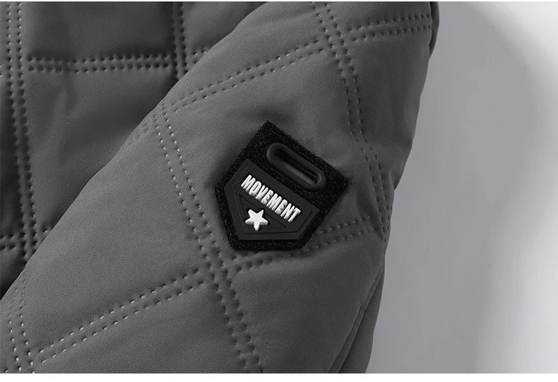 Winter Hooded Jacket Men Windproof Warm Business Casual Men Coats Blazers for Men Formal Social Jacket Solid Color Thick Coat