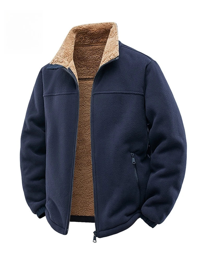 Winter Polar Fleece Jacket Men Warm Thicken Fleece Clothing Coats Men Outdoor Windproof Stand Collar Full Zipper Hiking Jacket