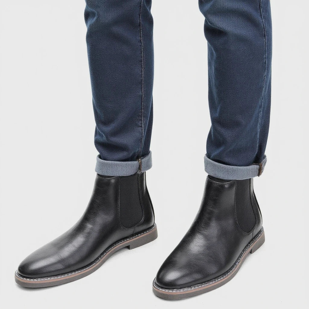 40~46 Chelsea Boots Men 2024 Brand Comfortable Fashion Leather Men Boots