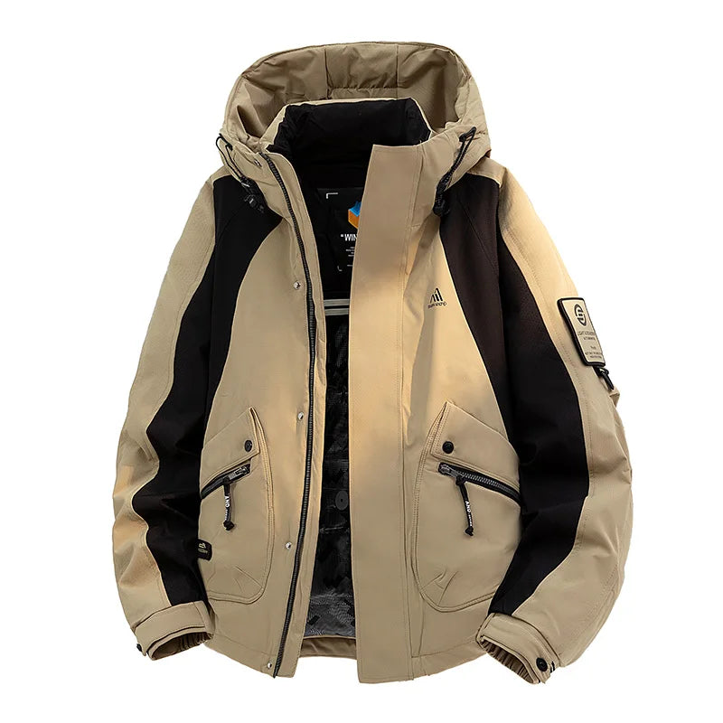Winter Down Jacket - Outdoor Spliced Parka Outerwear