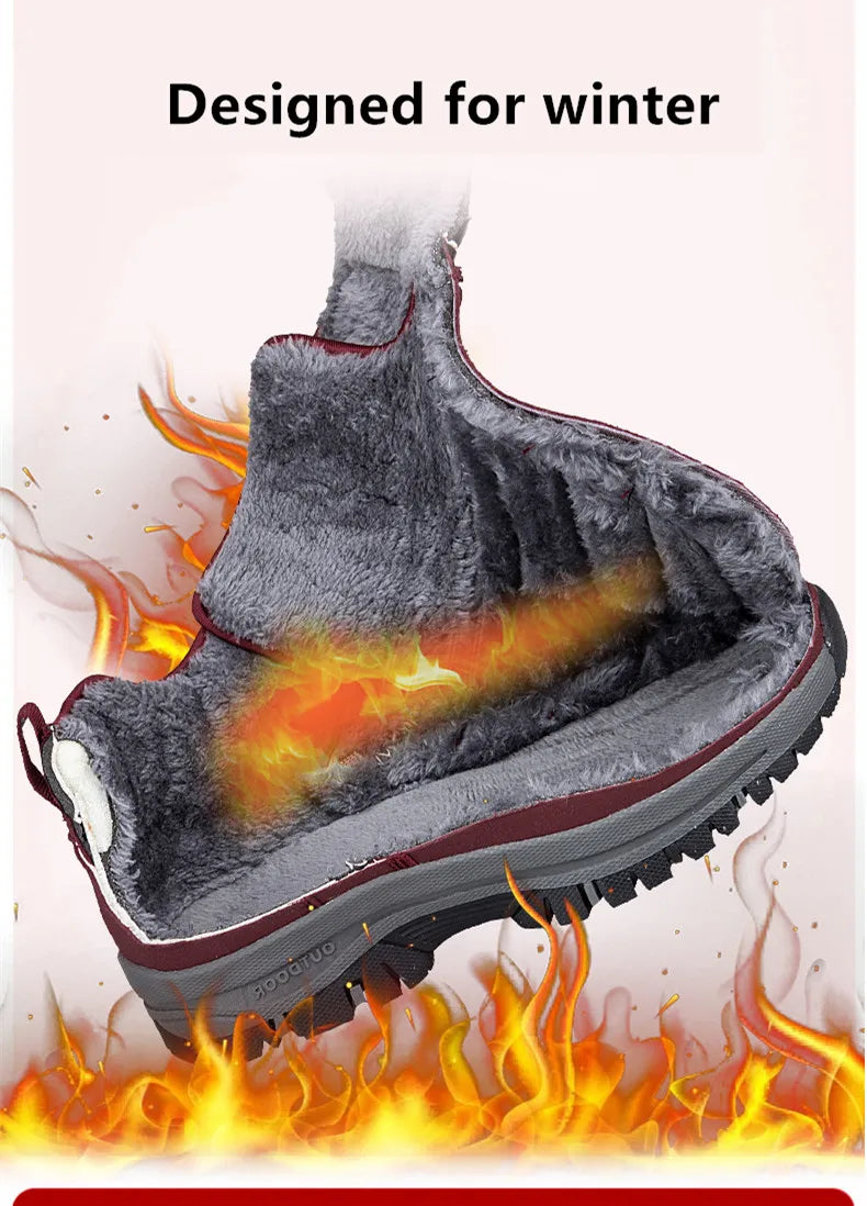 High Quality Men's Boots Warm Plush Men's Snow Boots Anti-Slip Winter Ankle Boots Outdoor Winter Shoes Men's Warm Sneakers Botas