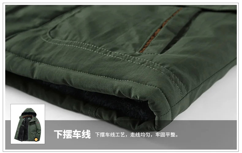 Winter Thicken Warm Men's Winter Jackets Casual Zipper Up Fleece Lining Jacket Windproof Thermal Parka Coat Outwear Clothing