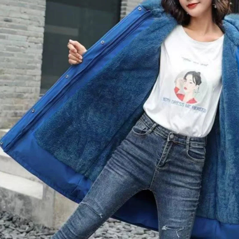 Women's Winter Jacket Hodded Fleece Padded Jacket Casual Loose Windbreaker Office Lady Matching New In Coats & Jackets Outerwear