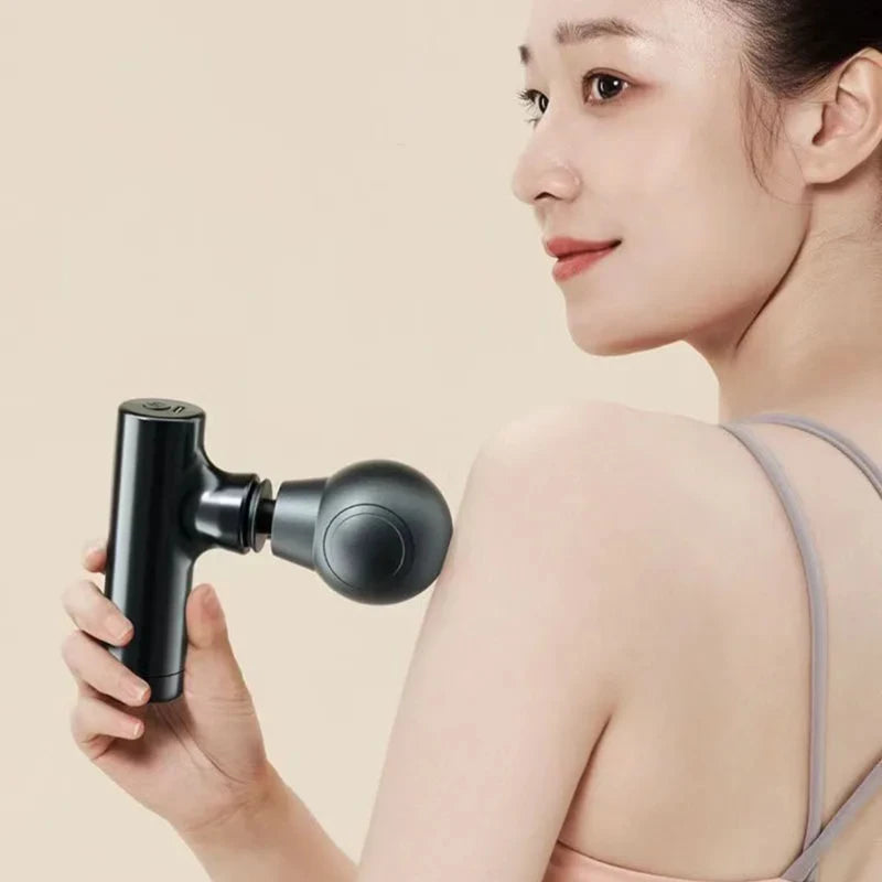 Mini pistolet de massage à écran LCD, 6 têtes, masseur musculaire, pistolet électrique portable pour fascia, cou, pieds, corps 