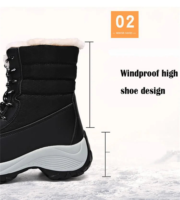 Winter Shoes Waterproof Boots Women Snow Boots Plush Warm Ankle Boots For Women Female Winter Shoes Booties Botas Mujer