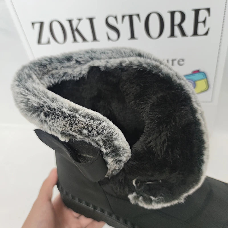 Winter Shoes Women Keep Warm Snow Boots 2025 Waterproof Non-Slip Cotton Padded Shoes Woman Platform Thicken Plush Ankle Boots